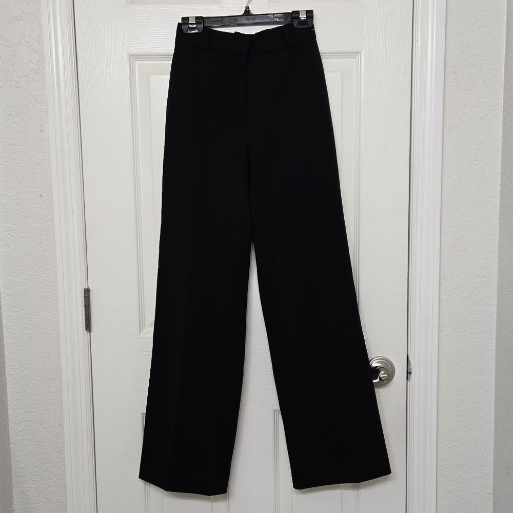 Aritzia Babaton Atelier Agency Pant Trousers City Twill Wide Leg Size 00 Black - Picture 7 of 14